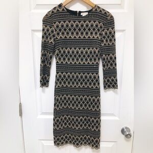 Vintage CACHE Black Gold Dress Formal size XS